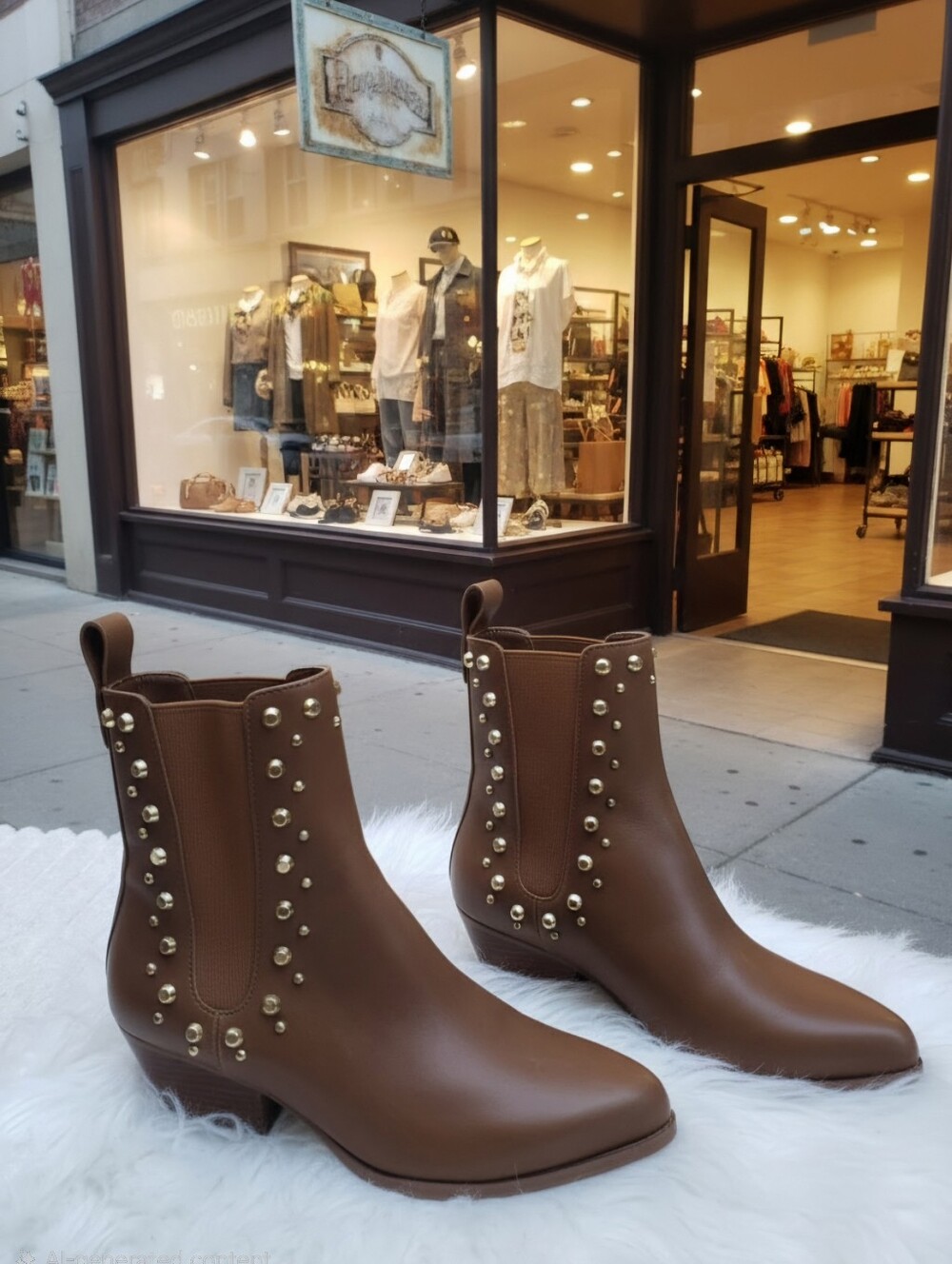 MICHAEL KORS KINLEE STUDDED ANKLE BOOTIES LEATHER WOMEN'S SZ 6 M $195